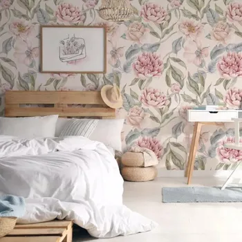 YokoDesign Tapeta do dětského pokoje Květiny pivoňky a růže Výška tapety: 250 cm