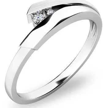 Prsten Dámský prsten bílé zlato 585 přírodní diamant 0.038 ct G/SI brilianty 10864 velikost 57