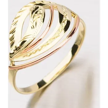 Šperk Dámský prsten zlato mix 585 51P-525 velikost 65