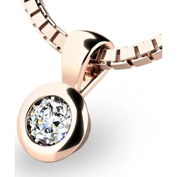 Přívěsek Dámský přívěsek růžové zlato 585/1000 přírodní diamant 0.200 ct G/SI 10908-CV-DIA bez řetízku