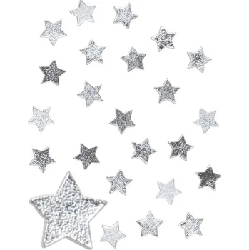 Vánoční dekorace Hvězdičky dřevěné 2,5 cm, 24 ks, stříbrné 4784