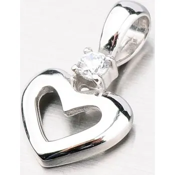 Přívěsek Dámský přívěsek bílé zlato 585 - srdce DZ1603B