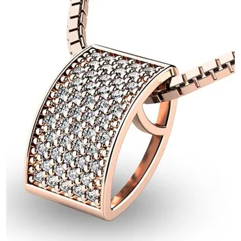 Přívěsek Dámský přívěsek růžové zlato 585/1000 přírodní diamant 0.225 ct G/SI 10919-CV-DIA bez řetízku