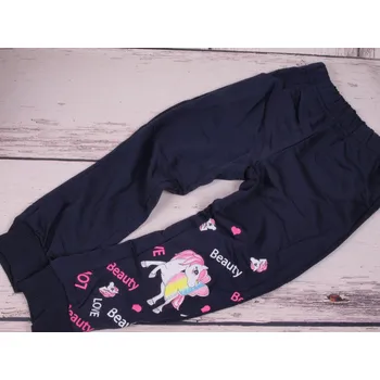 Tepláky Sezon L2219 tmavomodré s jednorožcem velikost oblečení - děti: 98