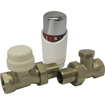 Ventil Mereo "Set termostatický, přímý 1/2"" (term. ventil, uzav. šroubení, hlavice)" PR8055S