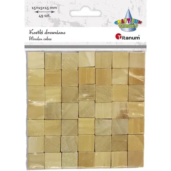 Dřevěná hračka Titanum Dřevěná dekorace, KOSTKY, 1,5x1,5 cm, 49 ks/bal.