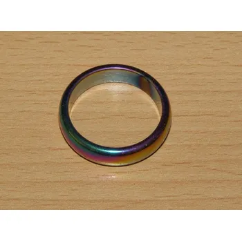 Drahý kámen Hematit pokovený - Prstýnek - průměr 21 mm - kp53