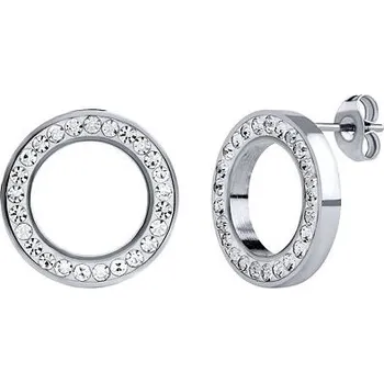 Šperk Náušnice pecky kruhy Nelly z chirurgické oceli s čirými Brilliance Zirconia KMM62639