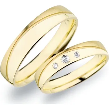 Prsten Snubní prsteny žluté zlato 585 zirkon 0.061 ct G/SI SP-278