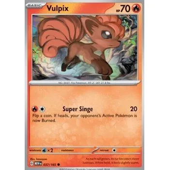 Sběratelská karetní hra Pokémon MEW 037/165 Vulpix - 151 Stav: Near Mint, Verze: NORMAL