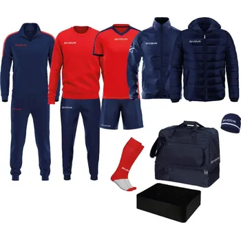 Pánské oblečení set sportovního oblečení givova Revolution červená/tmavě modrá 1204 S