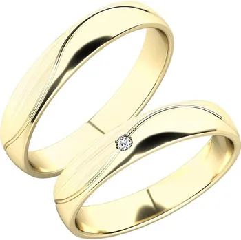 Prsten Snubní prsteny žluté zlato 585 zirkon 0.028 ct G/SI SP-282