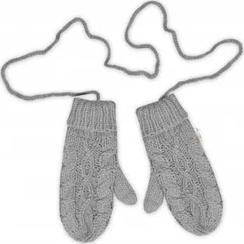 Módní doplněk Dámské pletené palčáky s fleecovou podšívkou Baby Nellys, šedé, Velikost koj. oblečení 23