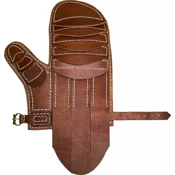 Karnevalový kostým House of Warfare Kožená šermířská rukavice "Palčák" pro pravou ruku, hnědá - Outlet