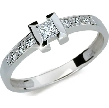 Prsten Dámský prsten bílé zlato 585/1000 přírodní diamant 0.270 ct G/SI DF2062 velikost 54