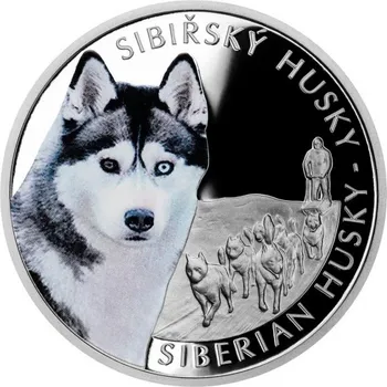 2023 - Stříbrná mince Sibiřský husky - Psí plemena