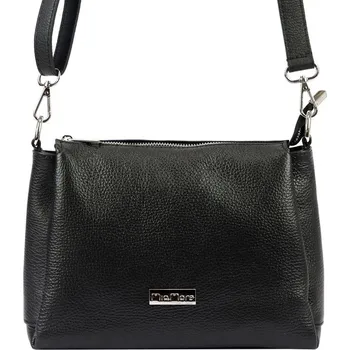 Kabelka Malá/střední tříoddílová kožená černá crossbody kabelka Mia More no. 002