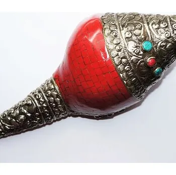 Hudební nástroj pro děti Rituální mušle - DUNGKHAR velký, korál