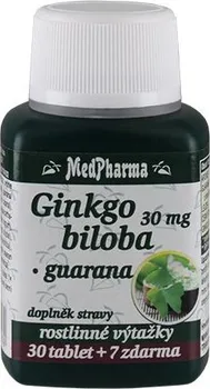 Přípravek na podporu paměti a spánku MedPharma Ginkgo biloba + guarana 37 cps.
