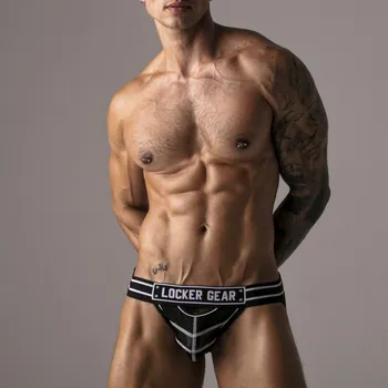 Pánské erotické prádlo Jocksy Locker Gear LK0120 Watch It Hard Jockstrap bílé XL, pánské fetiš jockstrapy