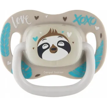 dudlíky Dudlík silikový plochý svítící střed - EXOTIC LENOCHOD šedý s tyrkysovou - 6-18měs.