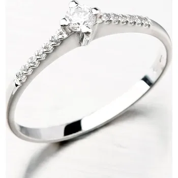 Šperk Dámský prsten bílé zlato 585 zirkon 356-0223 velikost 49