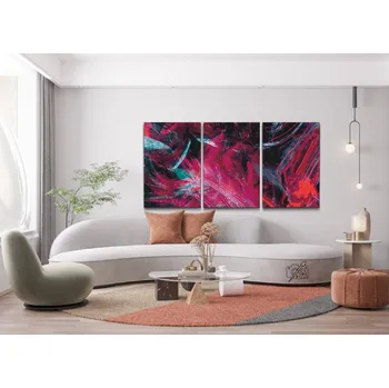 Malování podle čísel - Abstraktní pozadí (sada 3ks) Velikost: 3ks 30x40cm, Rámování: Pouze srolované plátno