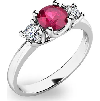 Prsten Dámský prsten bílé zlato 585/1000 přírodní diamant 0.50 ct G/SI rubín 10803B-RUB velikost 63