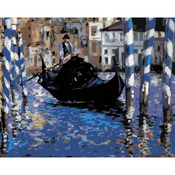Diamondi Diamantové malování - VELKÝ KANÁL V BENÁTKÁCH (ÉDOUARD MANET) Rozměr: 40x50 cm, Rámování: vypnuté plátno na rám