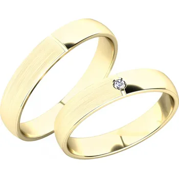 Prsten Snubní prsteny žluté zlato 585 zirkon 0.025 ct SP-244Z