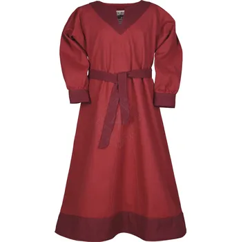 Karnevalový kostým Battle Merchant Dětské vikingské šaty Solveig, červená-vínová