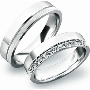 Prsten Snubní prsteny bílé zlato 585 zirkon 0.110 ct G/SI SP-61039