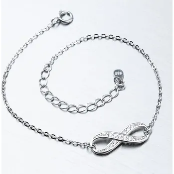 Oblečení a móda Dámský náramek stříbro 925 zirkon BST-14354 délka 18 cm