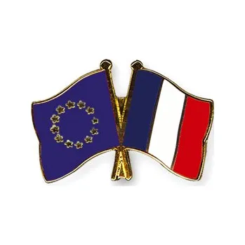 Odznak (pins) 22mm vlajka EU+Francie - barevný
