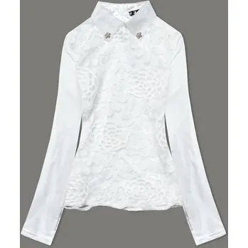 Dámská halenka Dámská elegantní dámská halenka v barvě ecru s límečkem X09 LJR, odstíny bílé L (40) i392_21251-49