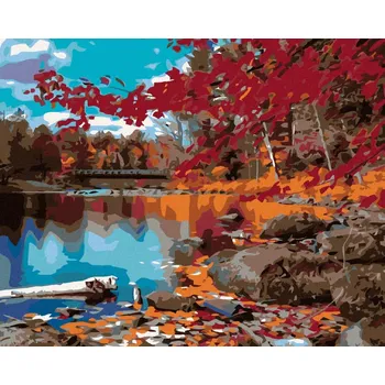 Hračka Diamondi Diamantové malování - ČERVENÝ PODZIM Rozměr: 40x50 cm, Rámování: bez rámu a bez vypnutí plátna