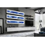 Asm Obývací stěna FLY J2, černá matná/bílý lesk