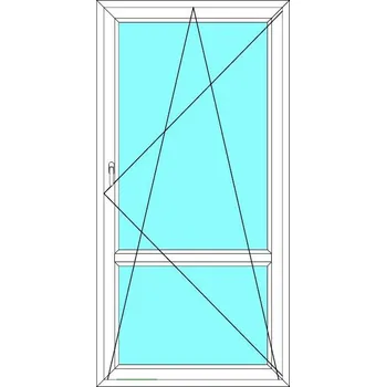 Okno Balkónové dveře 90x240 Jednokřídlé Otevírací a Sklopné Dělené Ekosun 7 Swisspacer Ultimate BARVA PROFILU: Dekor - Dekor