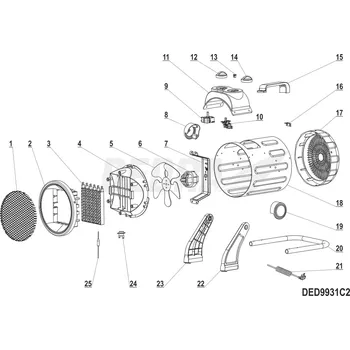 Průmyslové topidlo Ohřívač 3000 W DEDRA XDED9931C2.03