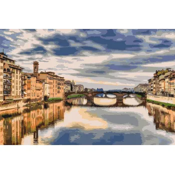 Malování podle čísel - Řeka Arno Velikost: 40x60cm, Rámování: Pouze srolované plátno