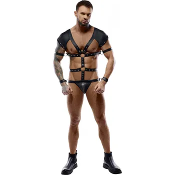 Pánské erotické prádlo Svenjoyment Body Harness with Restrains 2150484 Black Velikost XL