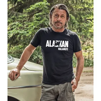 Dámské tričko STRIKER Pánské tričko aljašský malamut 2 Barva: Černá, Velikost: S