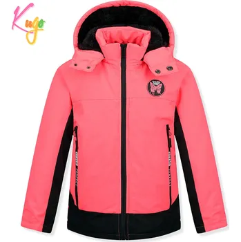 Dívčí zimní bunda - KUGO BU609, neonově lososová Barva: Lososová, Velikost: 104