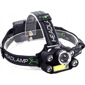 Svítilna SKITT Čelovka CREE 1 x XM-L T6 + 4 x silný Q5 bílý + 1 x silný COB + ZOOM pásek