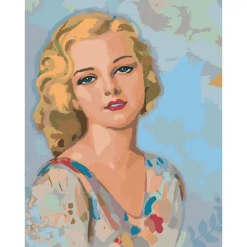 Diamondi Diamantové malování - VINTAGE ŽENA Rozměr: 40x50 cm, Rámování: vypnuté plátno na rám