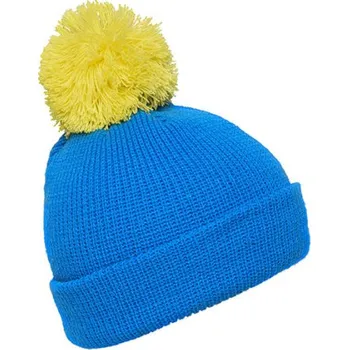 Čepice Myrtle beach Pletená čepice s bambulí MB7967 Azur-Yellow one size