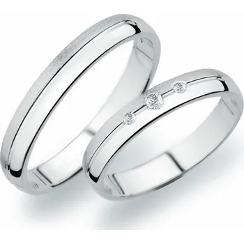 Prsten Snubní prsteny bílé zlato 585 zirkon 0.063 ct G/SI SP-252B