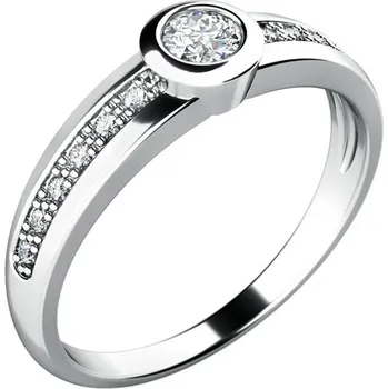 Prsten Dámský prsten bílé zlato 585/1000 přírodní diamant 0.214 ct G/SI 10778D velikost 46