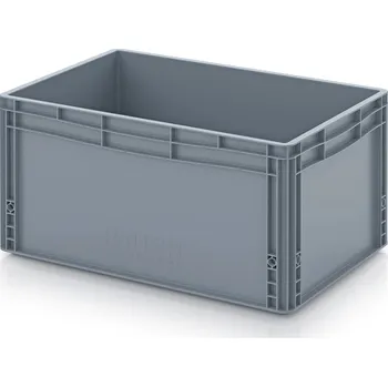 paleta Euro přepravky uzavřené 60 x 40 x 32 cm, držadla zavřená - Stříbrošedá - materiál: PP - EG 64/32 HG WB