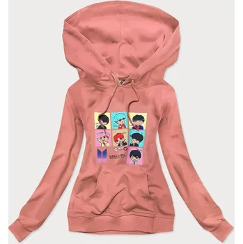 Dámská mikina Dámská sportovní mikina v broskvové barvě s potiskem RUA2 Ambitionfly, odstíny růžové uni velikost i392_17438-50